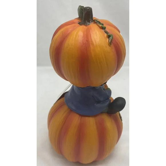 HALLOWEEN PUMPKIN HEAD MAN CERAMIC FIGURE  6” RARE - Picture 7 of 9